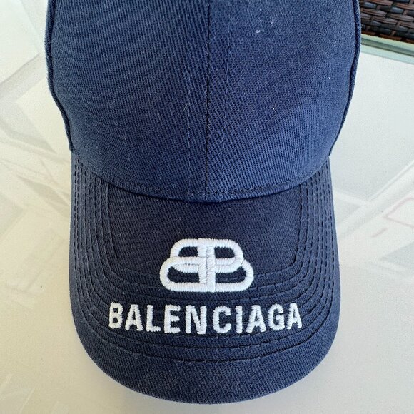 Balenciaga Hats & Pull Cotton Navy Blue Men Size L (58 cm) - Picture 2 of 12